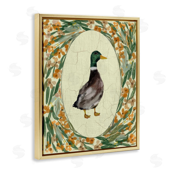 Stupell Industries Yen | Duck Portrait With Florals