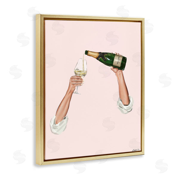 Stupell Industries Ziwei Li | Champagne Pour On Pink