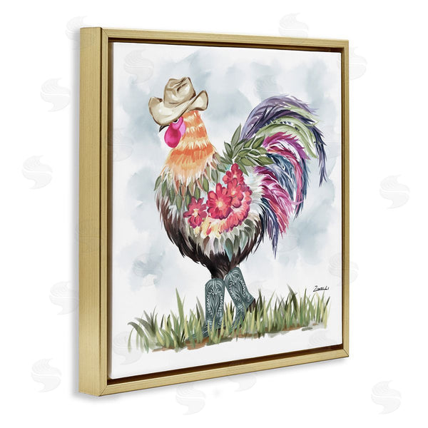 Stupell Industries Ziwei Li | Cowboy Floral Hen
