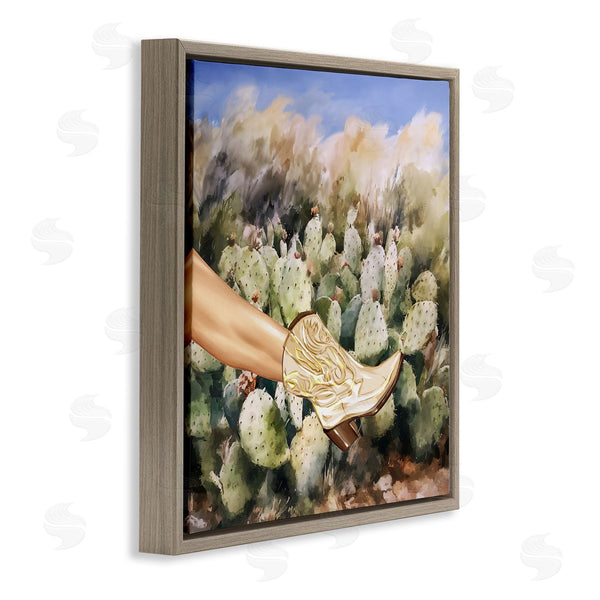 Stupell Industries Ziwei Li | Cowgirl Boot & Cactus