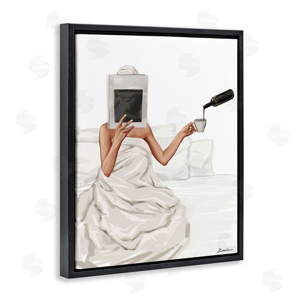 Stupell Industries Ziwei Li | Cozy In Bed With Drink