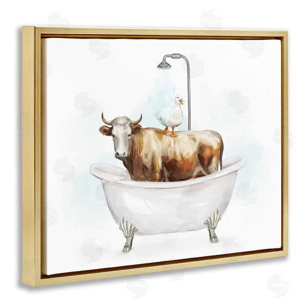 Stupell Industries Ziwei Li | Duck & Cow In Tub