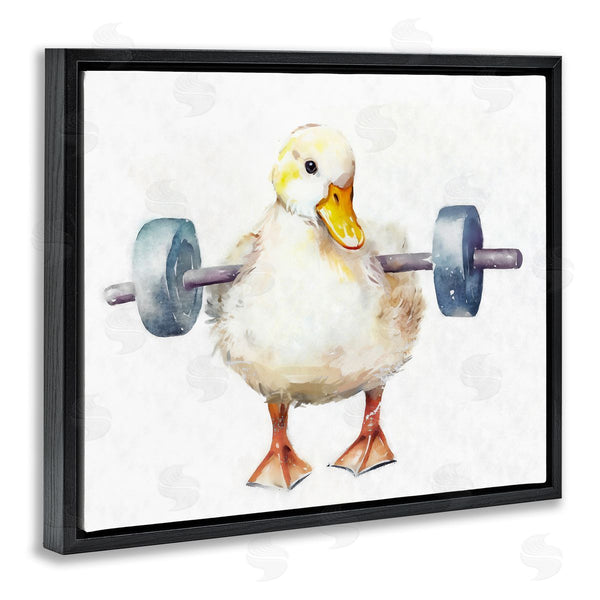 Stupell Industries Ziwei Li | Duck Lifting Weights