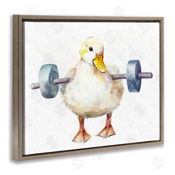 Stupell Industries Ziwei Li | Duck Lifting Weights