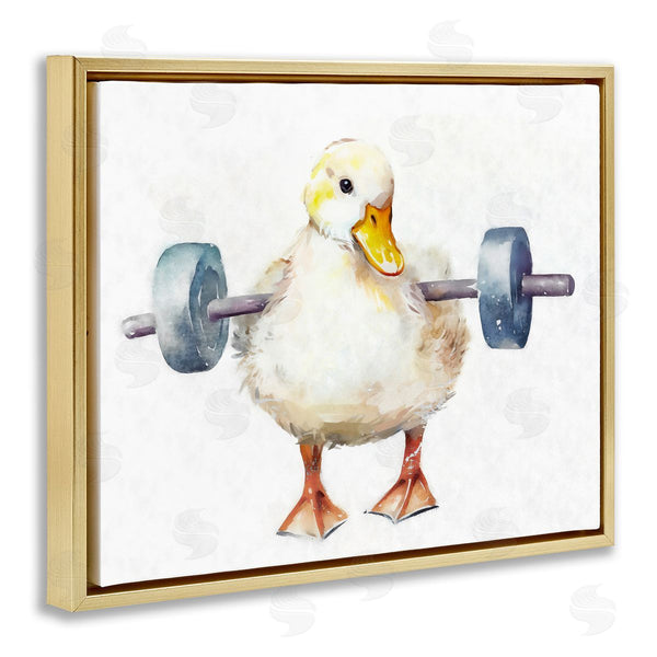 Stupell Industries Ziwei Li | Duck Lifting Weights
