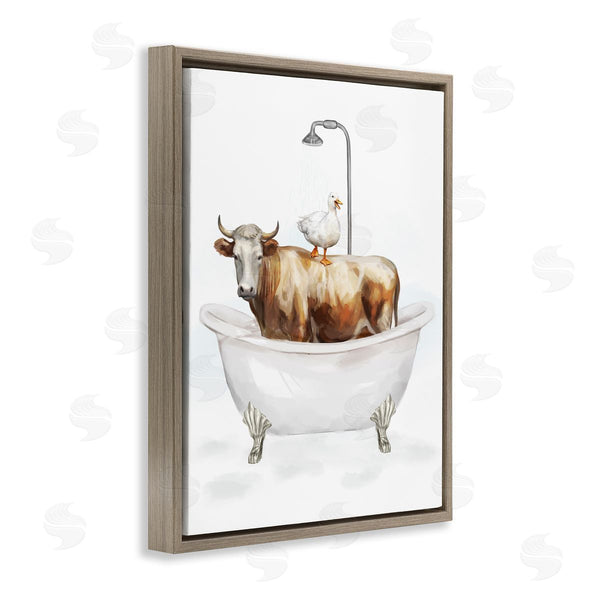 Stupell Industries Ziwei Li | Farm Animals Bathtub