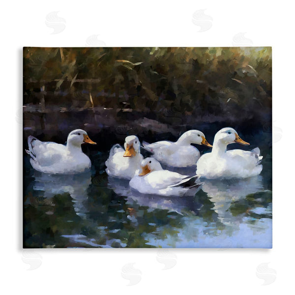 stupell industries Ziwei Li | Five Ducks in Pond