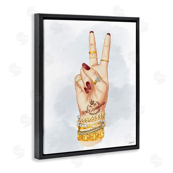 Stupell Industries Ziwei Li | Glam Peace Hand Sign