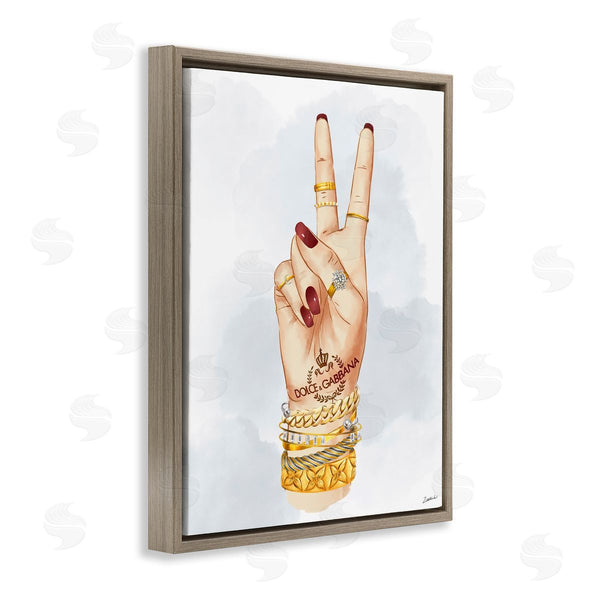 Stupell Industries Ziwei Li | Glam Peace Hand Sign