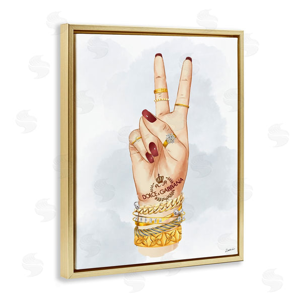 Stupell Industries Ziwei Li | Glam Peace Hand Sign