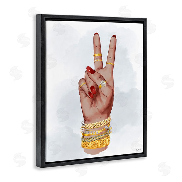 Stupell Industries Ziwei Li | Glam Peace Hand Sign