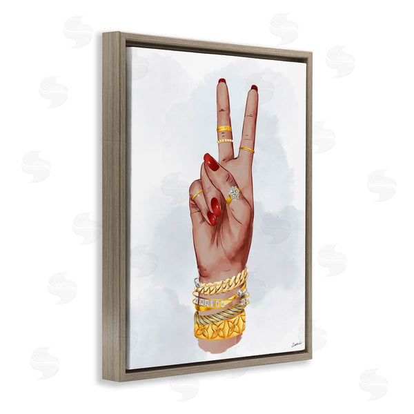 Stupell Industries Ziwei Li | Glam Peace Hand Sign