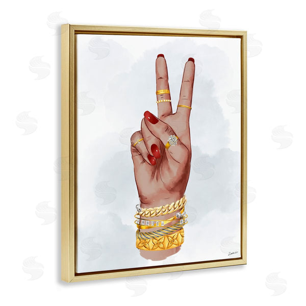 Stupell Industries Ziwei Li | Glam Peace Hand Sign