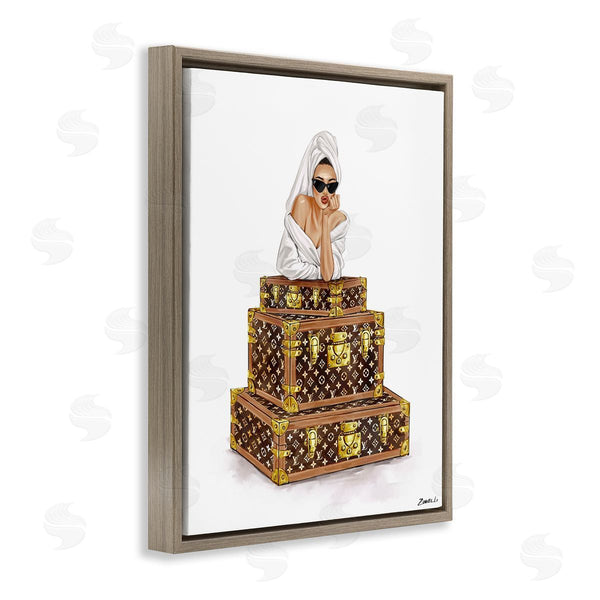 Stupell Industries Ziwei Li | Luxury Bathrobe Girl