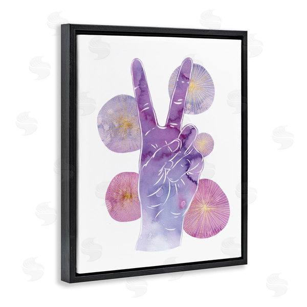 Stupell Industries Ziwei Li | Purple Peace Hand Sign