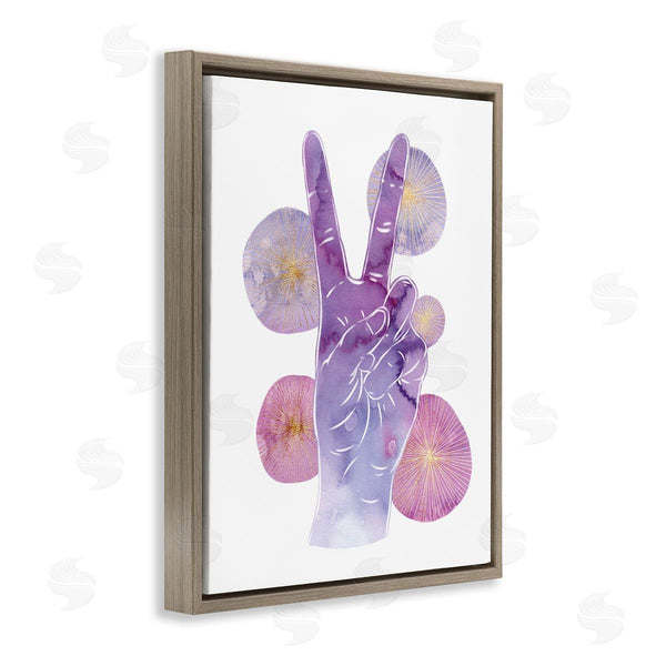Stupell Industries Ziwei Li | Purple Peace Hand Sign