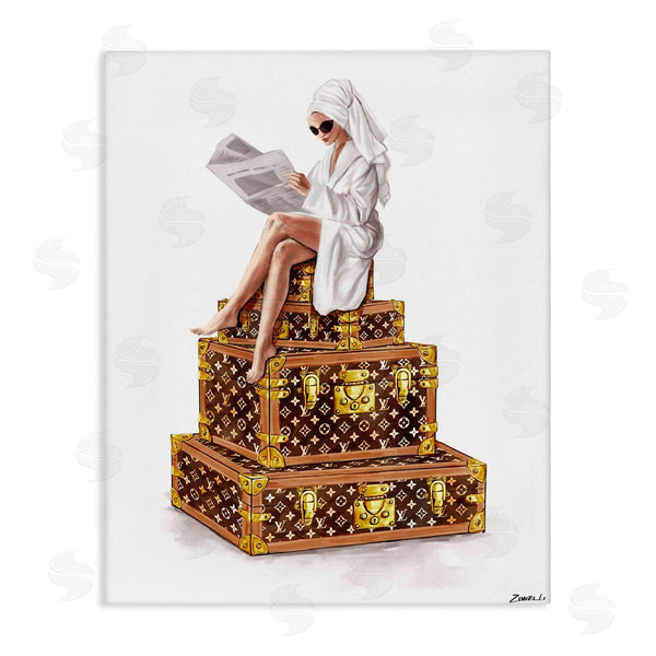 stupell industries Ziwei Li | Reading Atop Suitcases