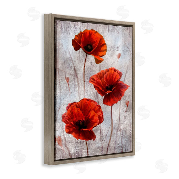 Stupell Industries Ziwei Li | Red Poppies Over Grey
