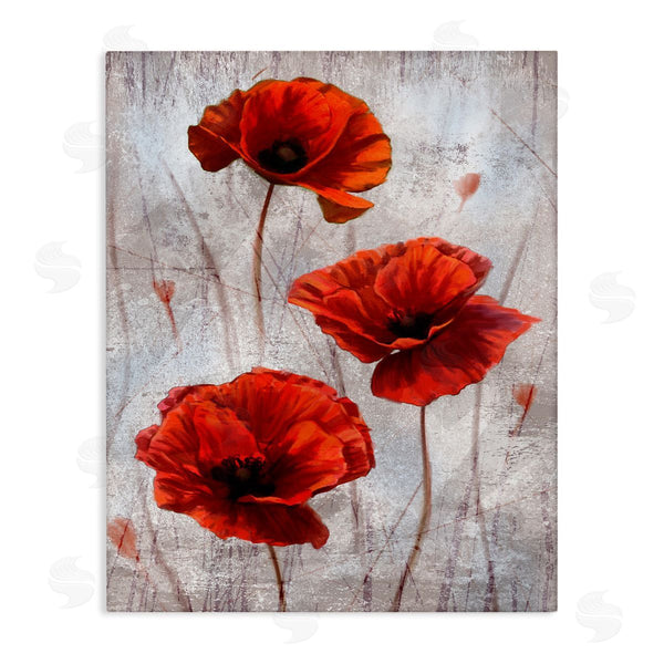stupell industries Ziwei Li | Red Poppies over Grey