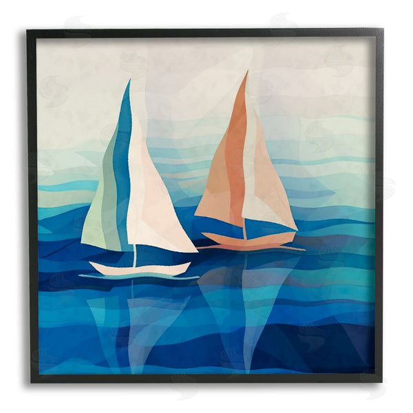 Stupell Industries Ziwei Li | Two Boats Abstraction