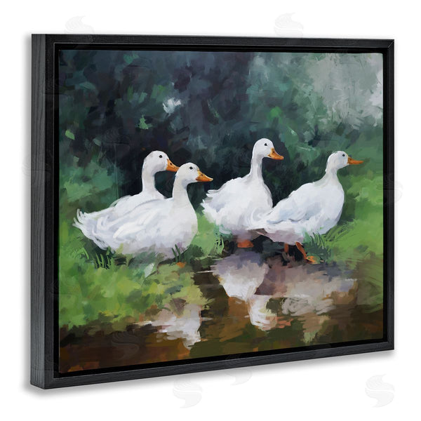 Stupell Industries Ziwei Li | White Ducks Landscape
