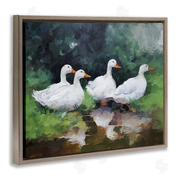 Stupell Industries Ziwei Li | White Ducks Landscape