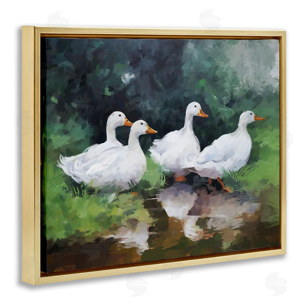 Stupell Industries Ziwei Li | White Ducks Landscape