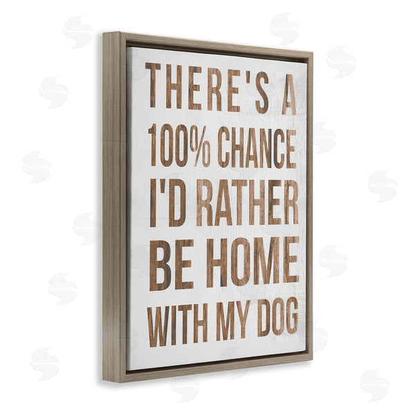 Stupell Industries Stupell Studio | 100% I'd Rather Be Home With Dog Phrase Wall Art