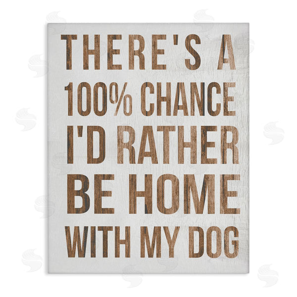 stupell industries Stupell Studio | 100% I'd Rather Be Home With Dog Phrase Wall Art