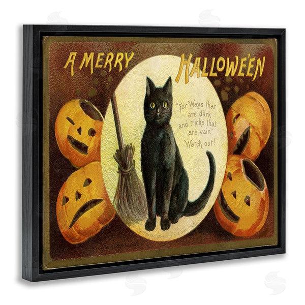 Stupell Industries Stupell Studio | A Merry Halloween Black Cat Wall Art