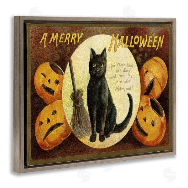 Stupell Industries Stupell Studio | A Merry Halloween Black Cat Wall Art