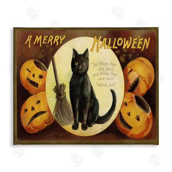 stupell industries Stupell Studio | A Merry Halloween Black Cat Wall Art
