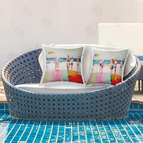 Stupell Industries Stupell Studio | Abstract Beach Goers Printed Throw Pillow