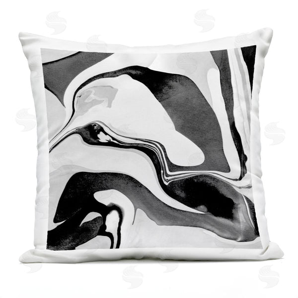 Stupell Industries Stupell Studio | Abstract Black & White Swirl Shape Pattern Printed Throw Pillow