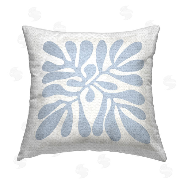 Stupell Industries Stupell Studio | Abstract Blue Plant Leaf Printed Throw Pillow
