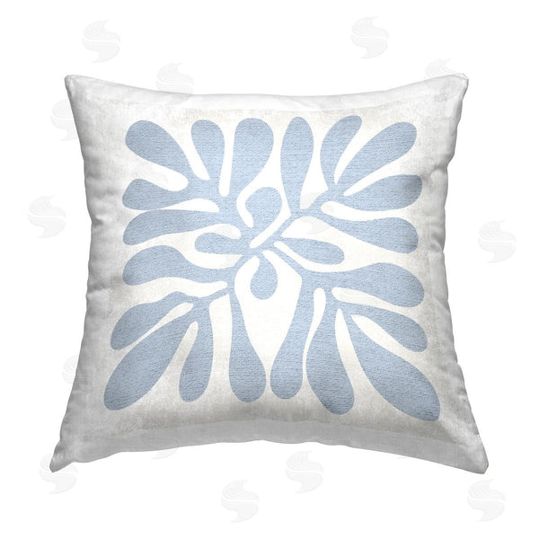 stupell industries Stupell Studio | Abstract Blue Plant Leaf Printed Throw Pillow