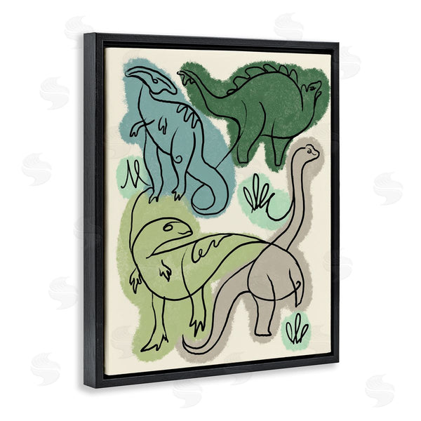 Stupell Industries Stupell Studio | Abstract Dinosaur Safari Reptiles Modern Linework Design Wall Art
