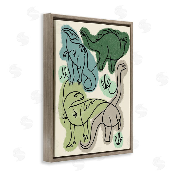 Stupell Industries Stupell Studio | Abstract Dinosaur Safari Reptiles Modern Linework Design Wall Art