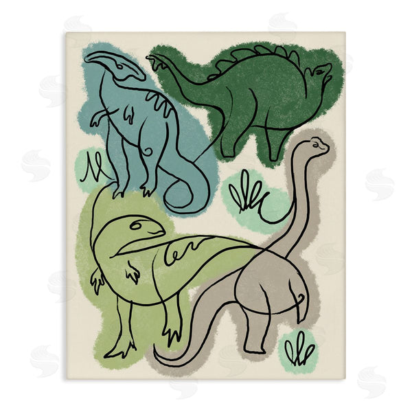 stupell industries Stupell Studio | Abstract Dinosaur Safari Reptiles Modern Linework Design Wall Art