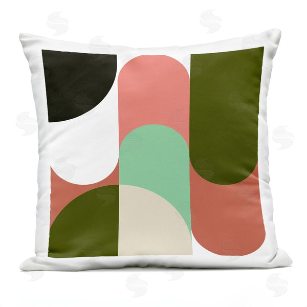 Stupell Industries Stupell Studio | Abstract Geometric Shapes Retro Green Pink Printed Throw Pillow