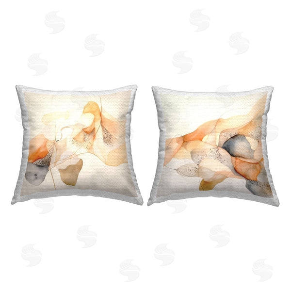 Stupell Industries Stupell Studio | Abstract Peach Watercolor Shapes Printed Throw Pillow Set