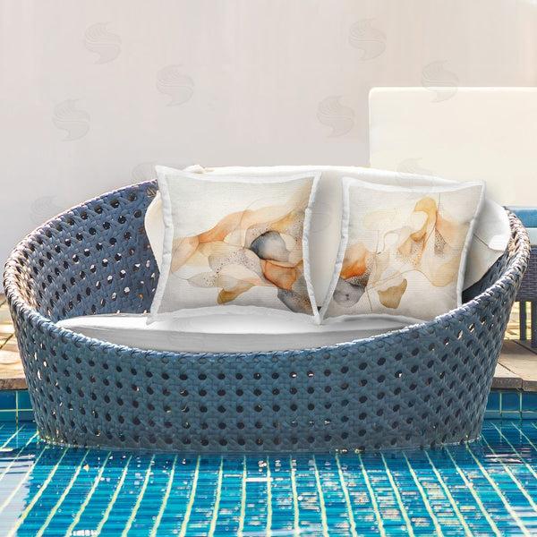 Stupell Industries Stupell Studio | Abstract Peach Watercolor Shapes Printed Throw Pillow Set