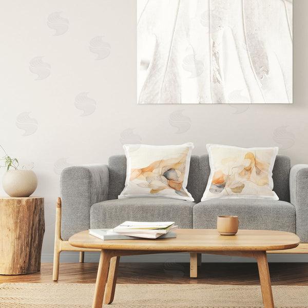stupell industries Stupell Studio | Abstract Peach Watercolor Shapes Printed Throw Pillow Set
