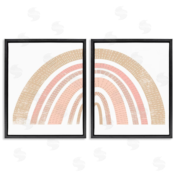 Stupell Industries Stupell Studio | Abstract Pink Neutral Kid's Rainbow Arches Wall Art