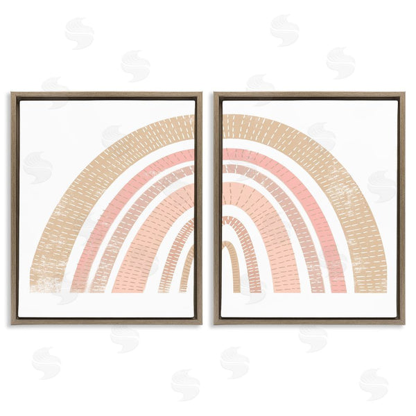 Stupell Industries Stupell Studio | Abstract Pink Neutral Kid's Rainbow Arches Wall Art