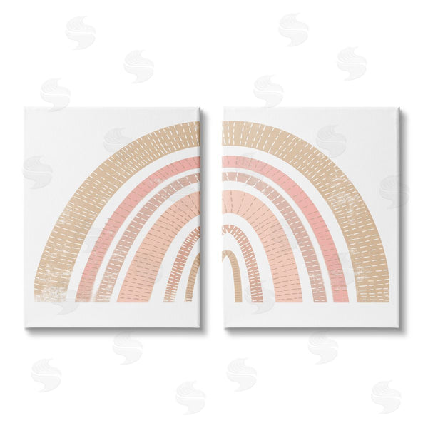 stupell industries Stupell Studio | Abstract Pink Neutral Kid's Rainbow Arches Wall Art