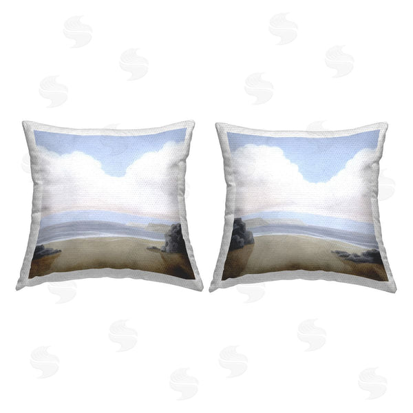 Stupell Industries Stupell Studio | Abstract Secluded Beach Alcove Printed Throw Pillow Set