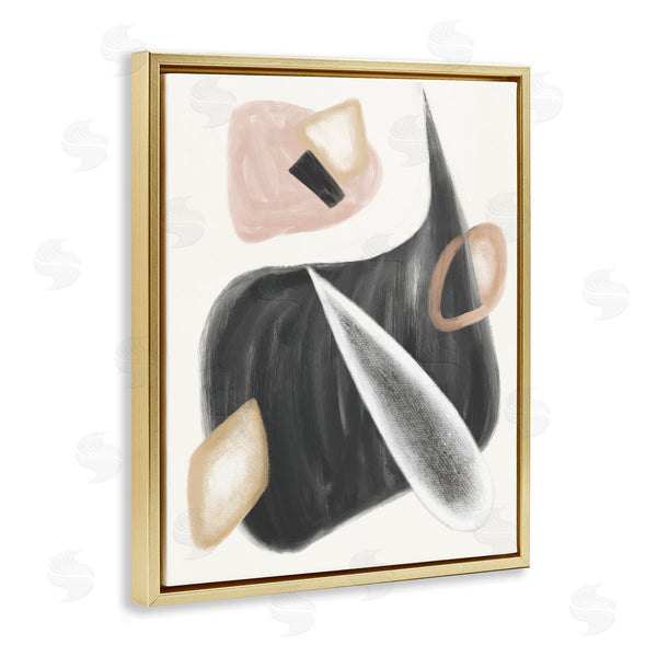 Stupell Industries Stupell Studio | Abstract Shapes Curves Grey Pink