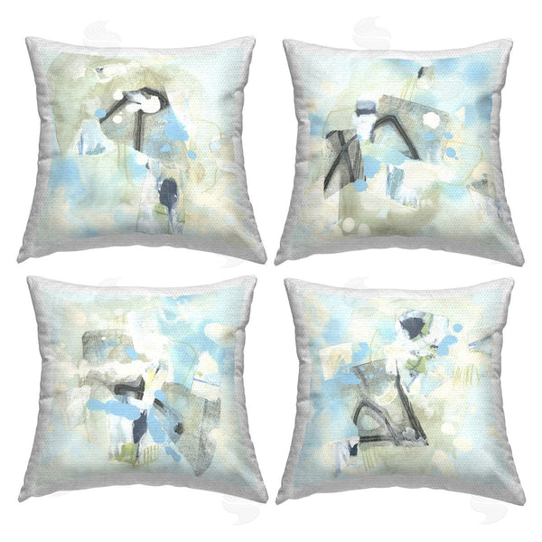 Stupell Industries Stupell Studio | Abstract With Blue Splatter Printed Throw Pillow Set