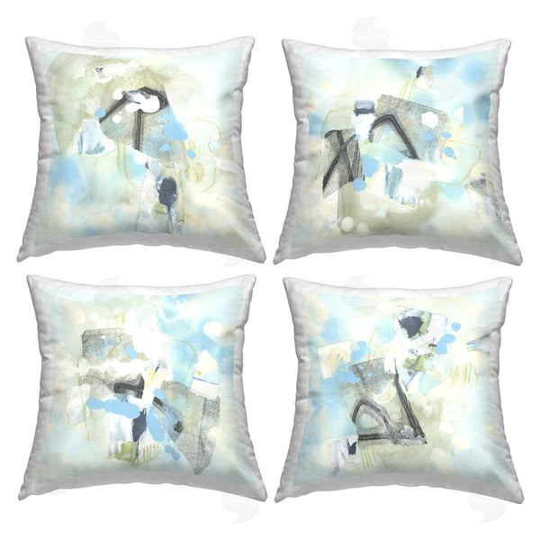 stupell industries Stupell Studio | Abstract with Blue Splatter Printed Throw Pillow Set